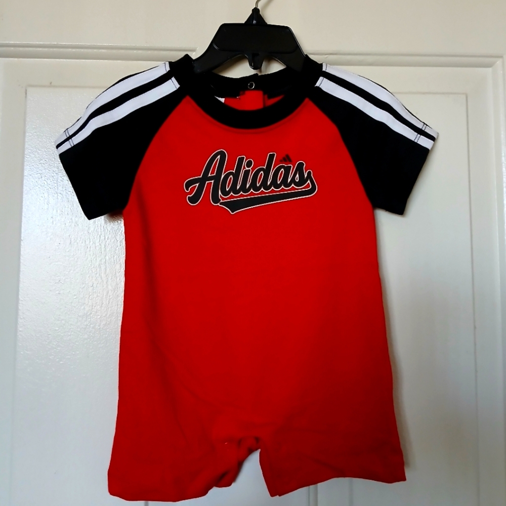 Adidas Infant Romper in Red and Black